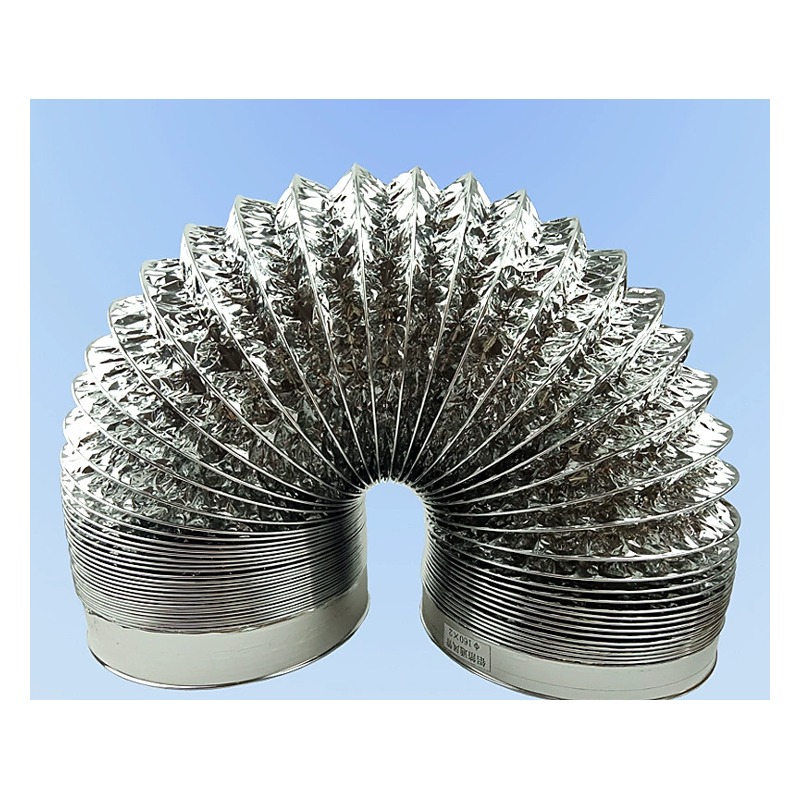 End detail of aluminum foil exhaust hose