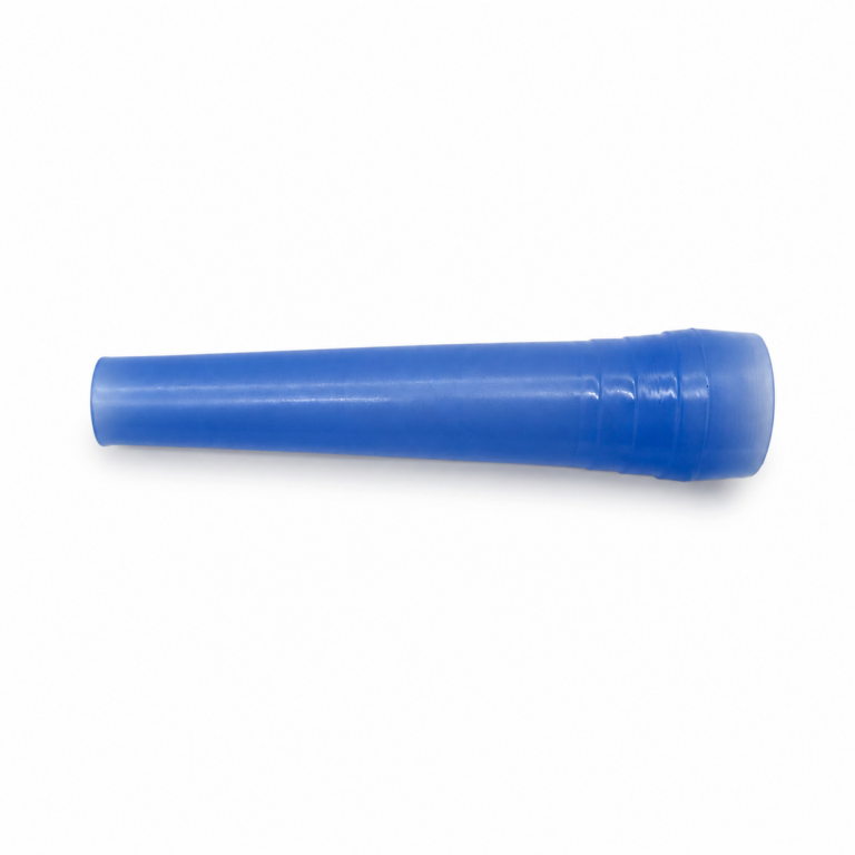 Blue disposable hookah mouth tip detail view