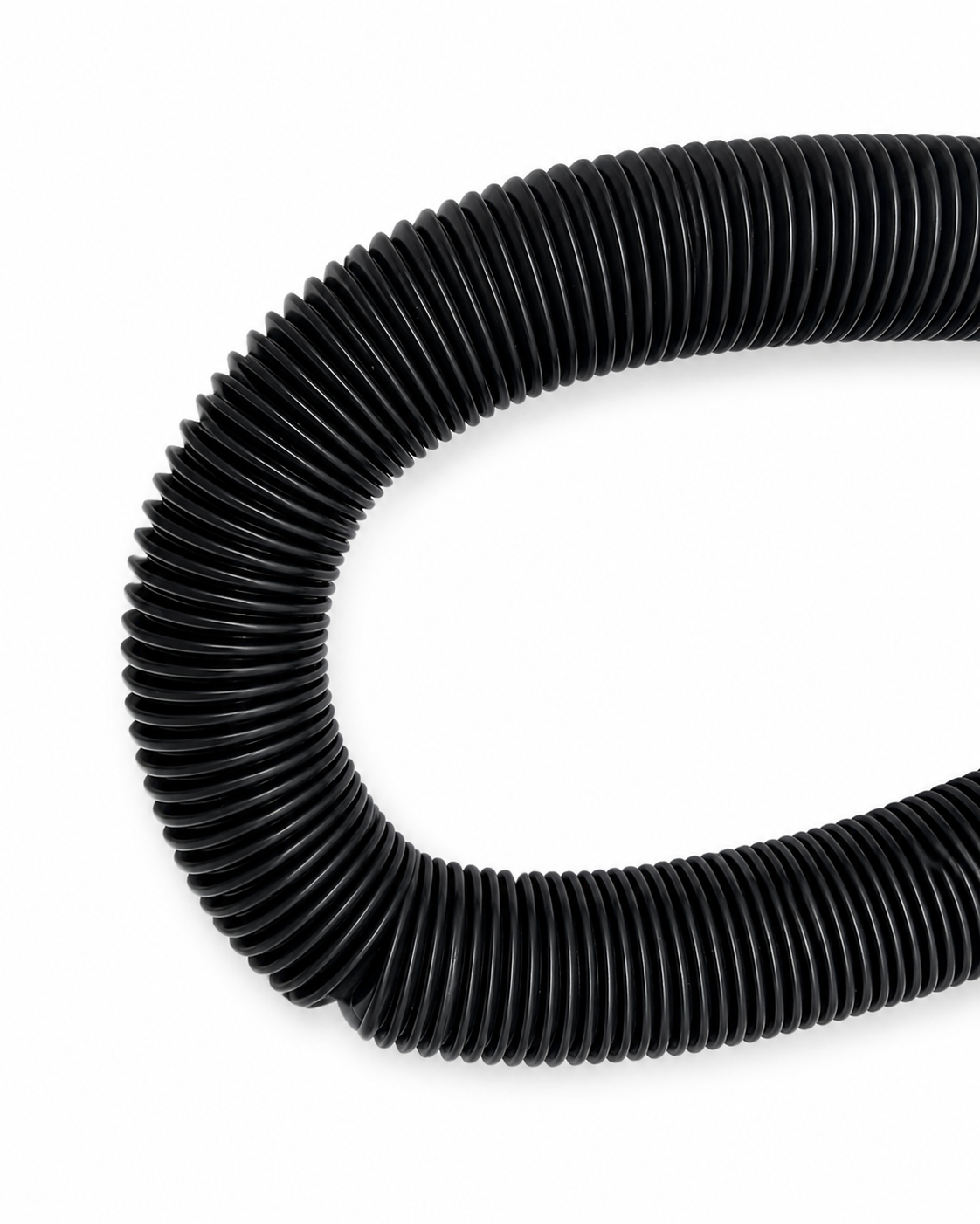 Black corrugated section detail of disposable hookah hose