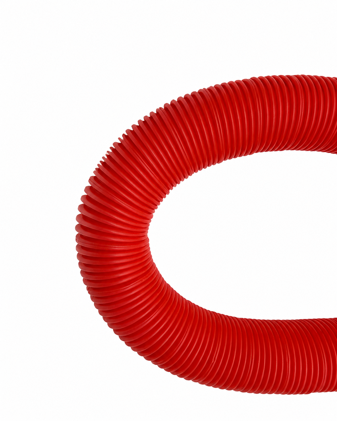 Red corrugated section detail of disposable hookah hose