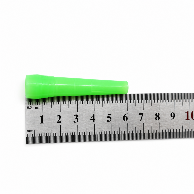 Length reference image of a disposable hookah mouth tip with ruler