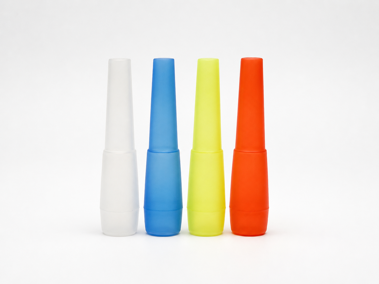 Mixed-color disposable hookah mouth tips standing upright