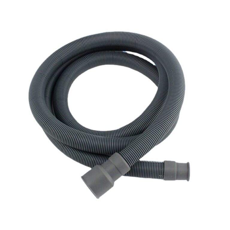 Elbow washing machine drain hose on white background