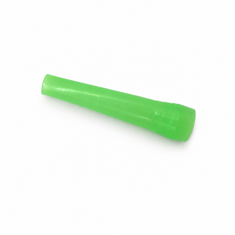 Green disposable hookah mouth tip detail view
