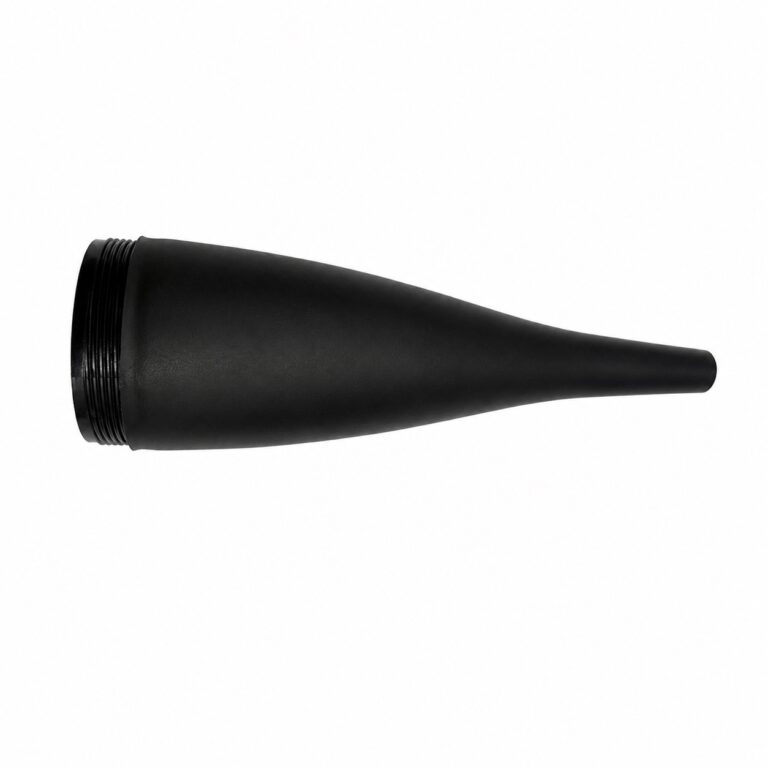 Threaded black shell detail of ice bazooka hookah cooling accessory