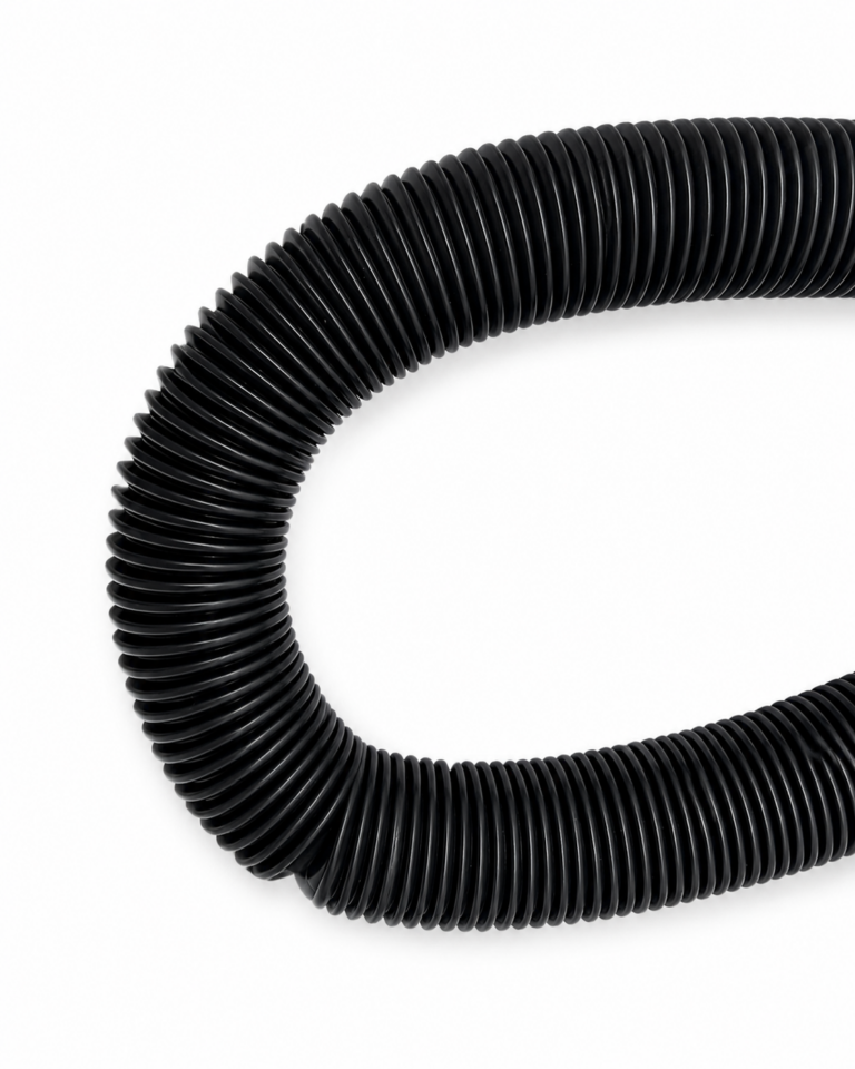 Black corrugated section detail of disposable hookah hose