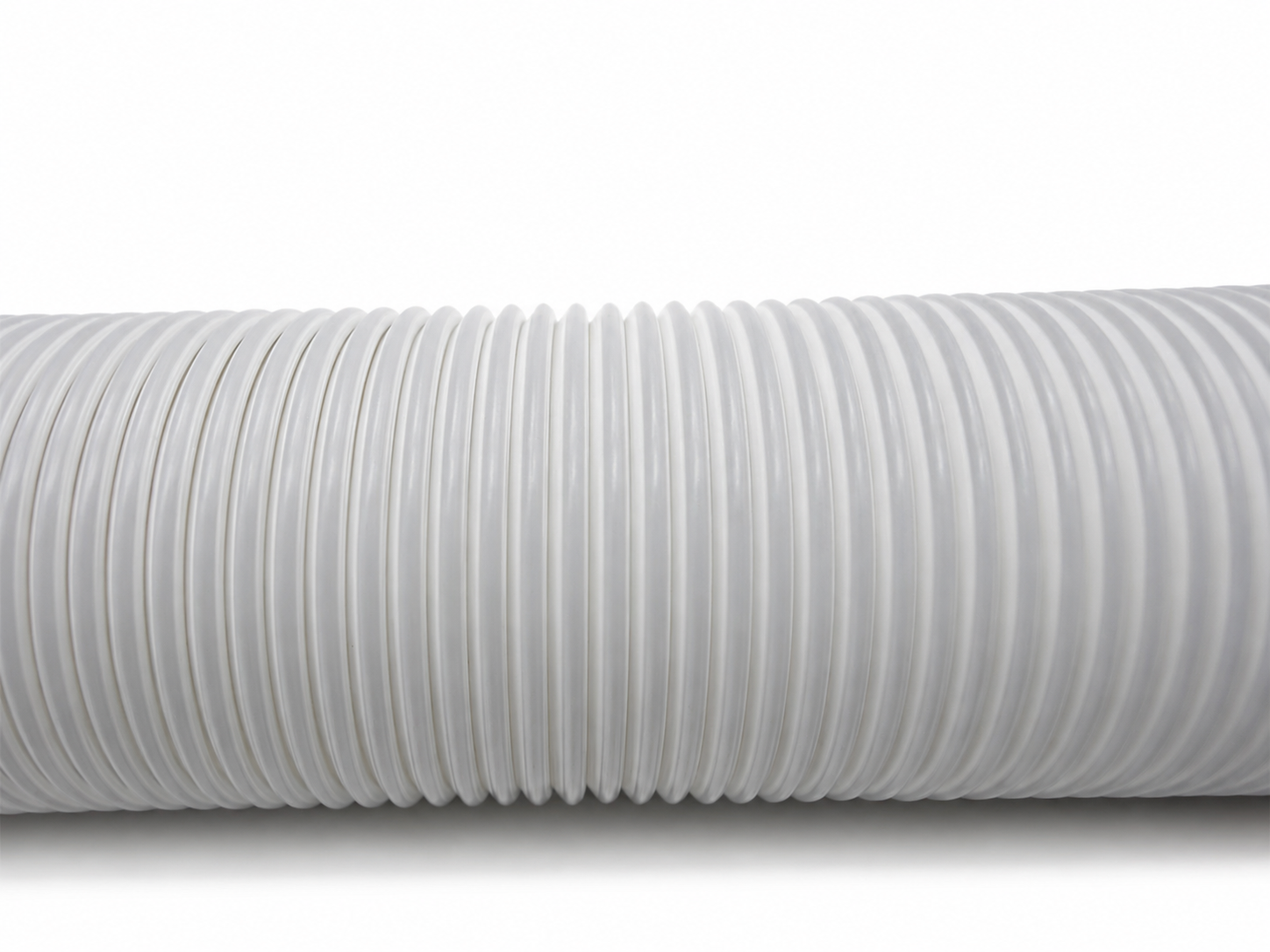 Close-up of PP corrugated hot air hose with steel wire reinforcement