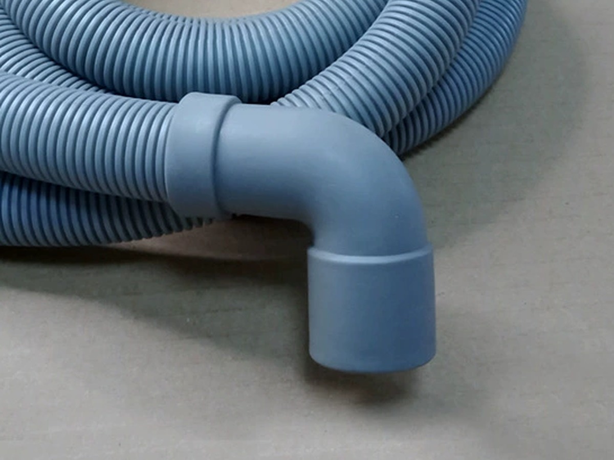 Connector end detail of PP corrugated washing machine and dishwasher drain hose