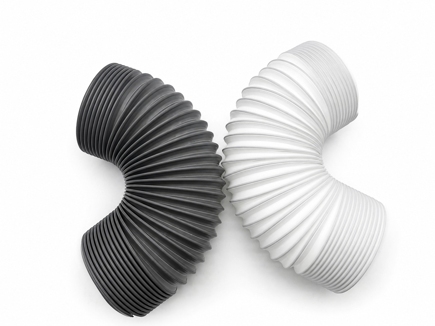 PP steel wire flexible duct hose in black and white color options