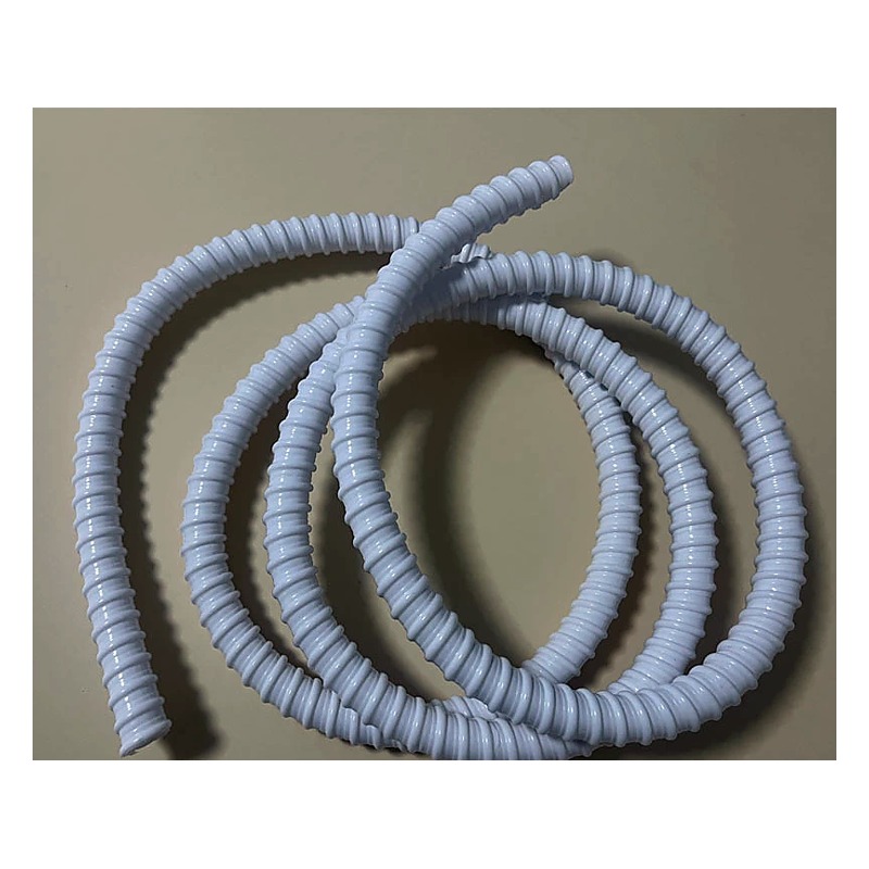 Coiled display of PVC reinforced spiral drain hose