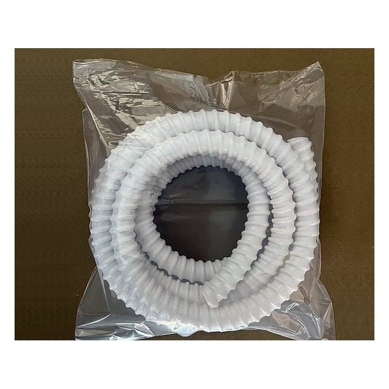 PVC reinforced spiral drain hose in clear bulk packaging