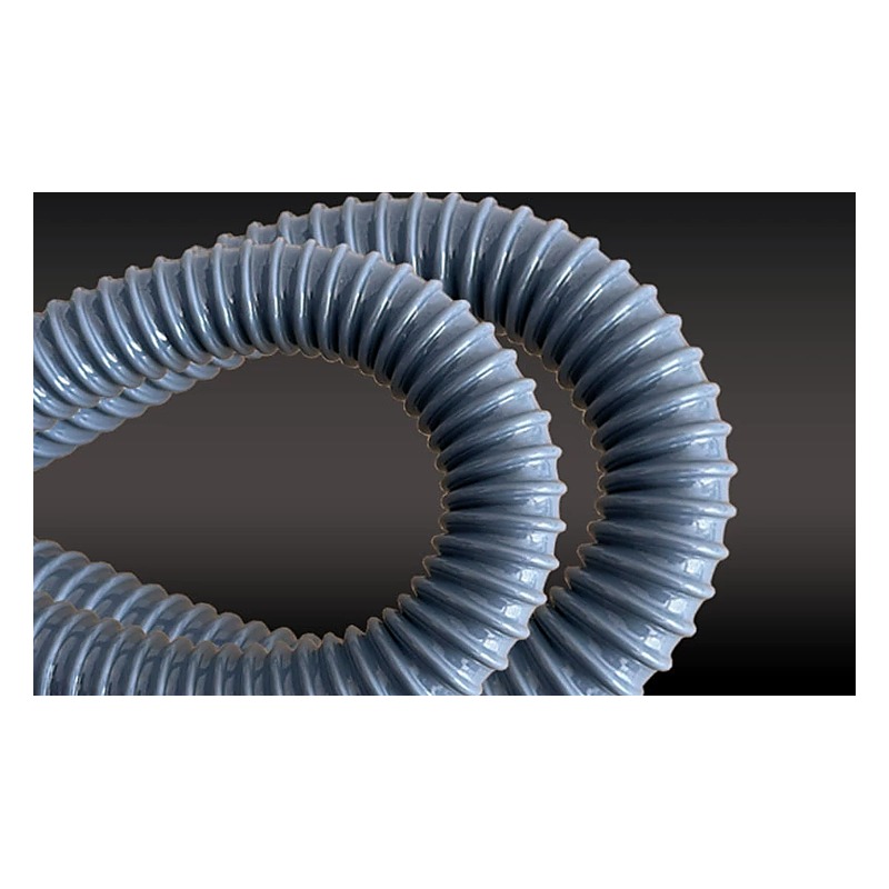 Corrugated detail of PVC washing machine drain extension hose