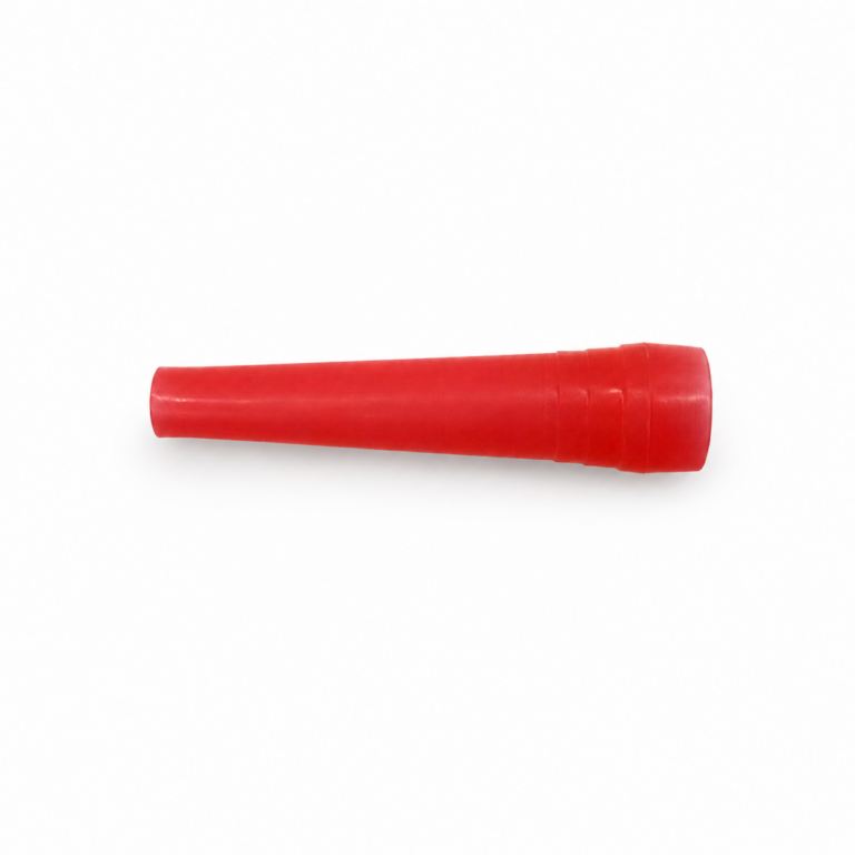 Red disposable hookah mouth tip detail view