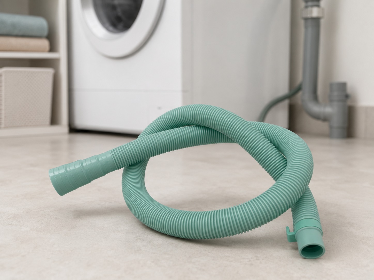 Washing machine drain hose application view