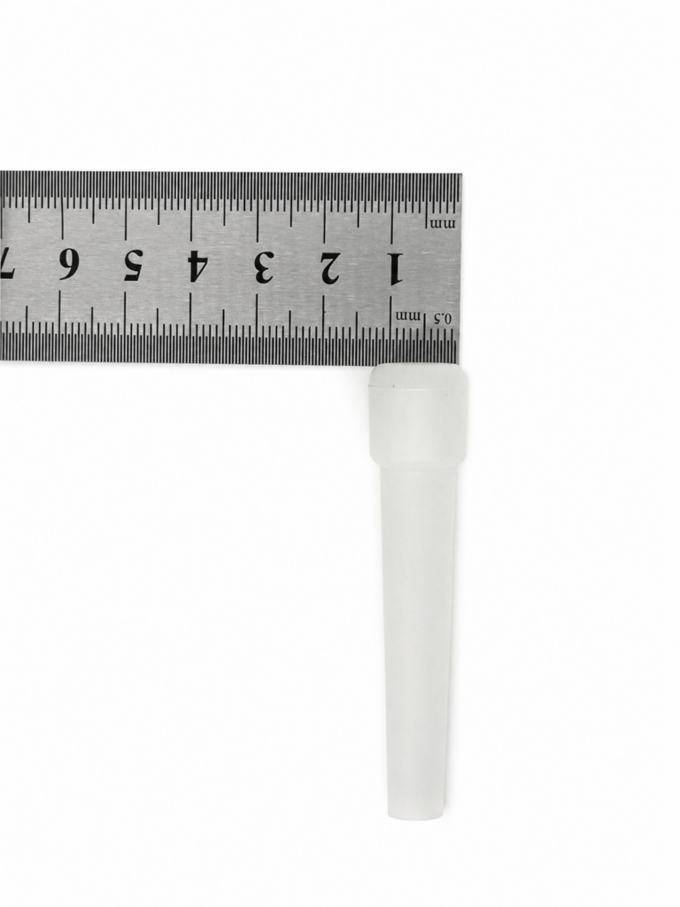 Head diameter reference of a jumbo inside-fitting hookah mouth tip with ruler